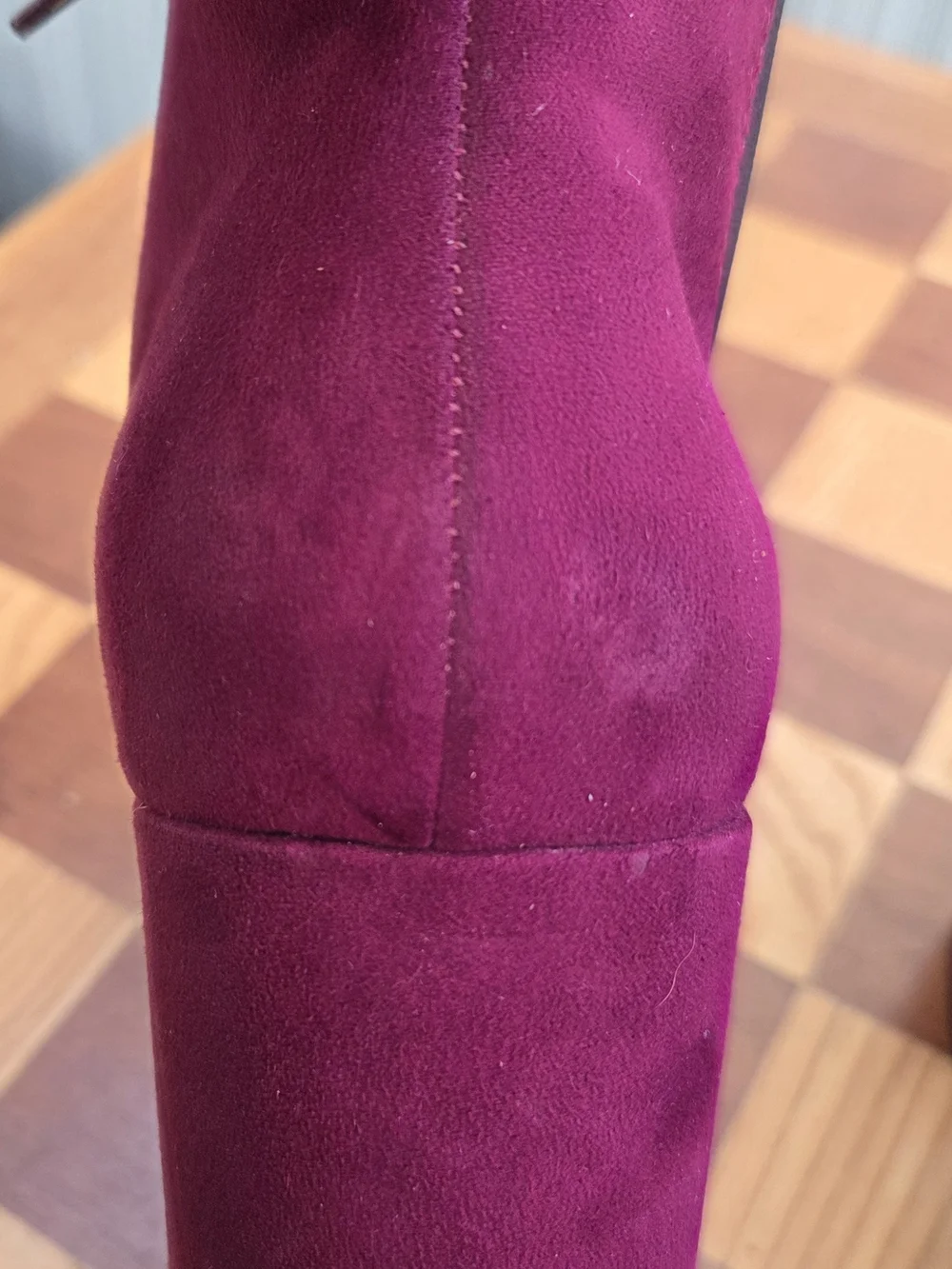Bar III Camelia Burgundy Faux Suede Ankle Booties Women's 9.5 Block Heel